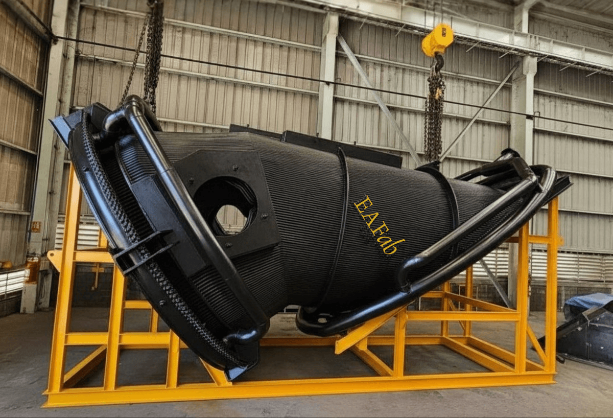 BOF hood fabricated by EAFab, shop floor view
