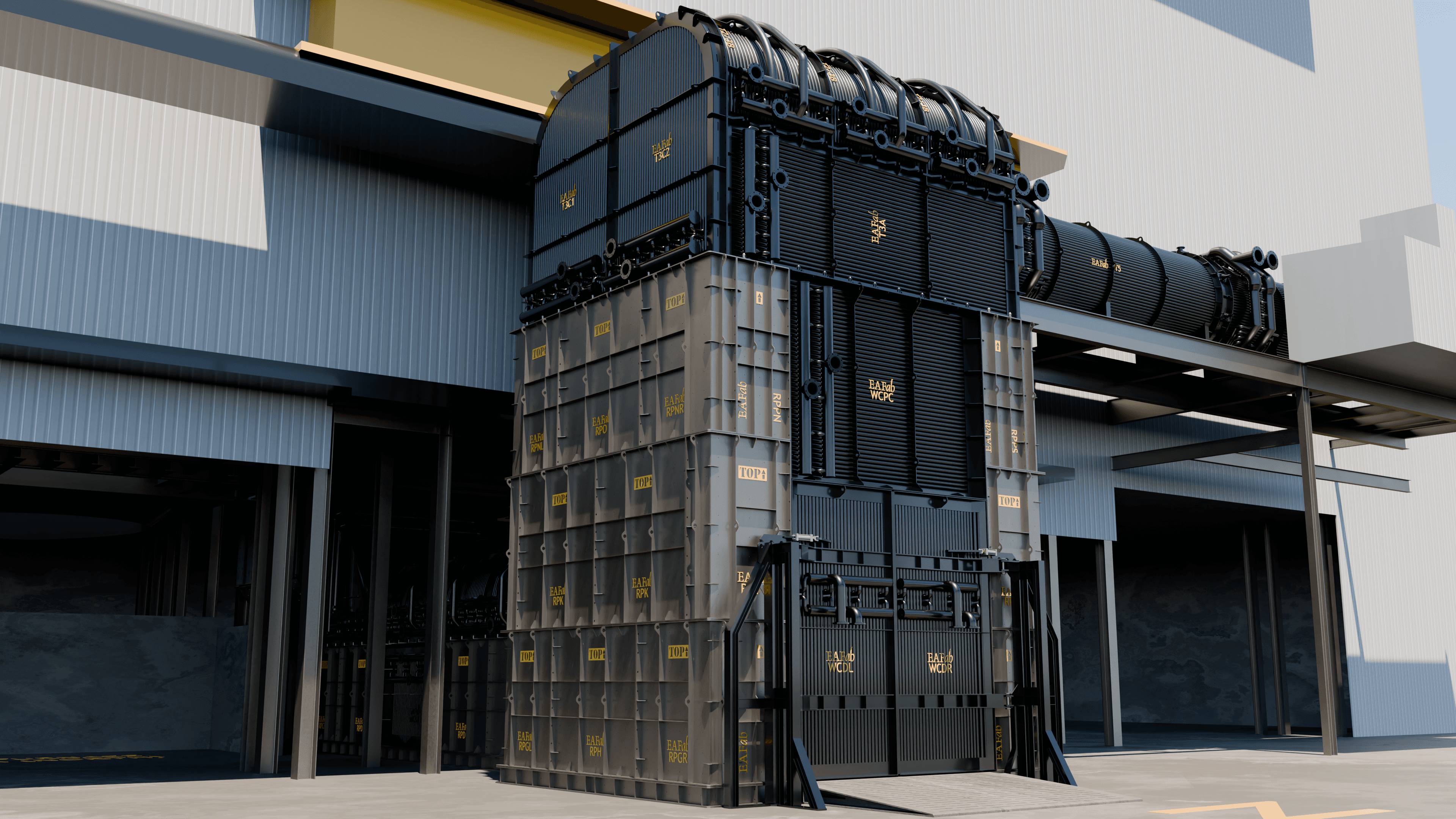 EAFab drop-out box engineering render