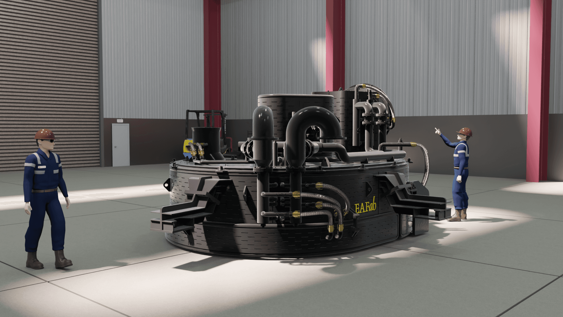Custom ladle metallurgical furnace station render