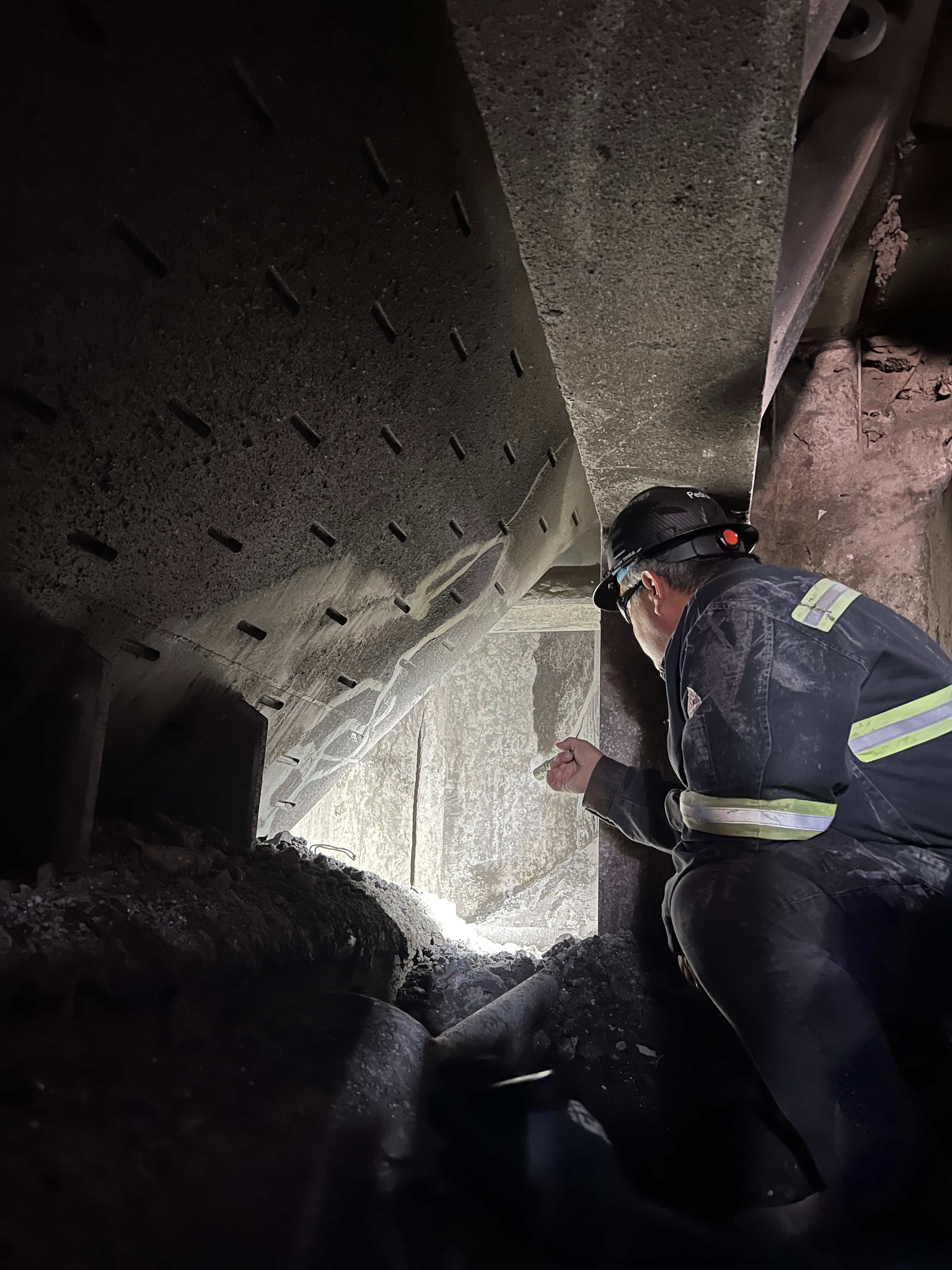 EAFab engineer consulting on a steel mill floor