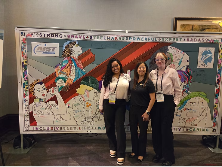 EAFab's Women in Steel 2025 Conference Attendees: Jesse Quiroga, Claudia Leal, and Sharon Jonnet.