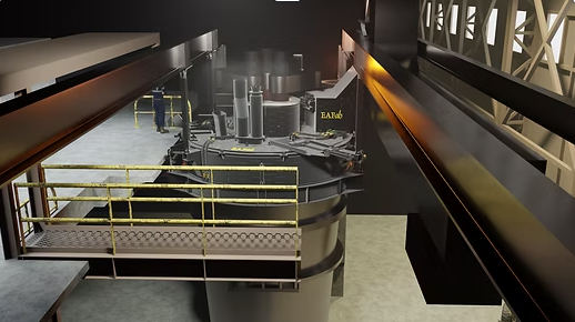 LMF refines the chemistry and controls the steel's temperature