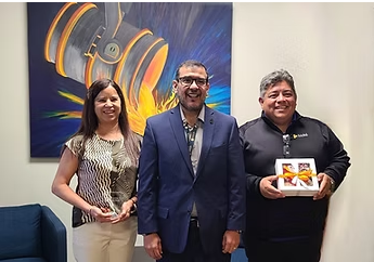 Owners of EAFAB, Pedro and Claudia along with Mexican Government Official.