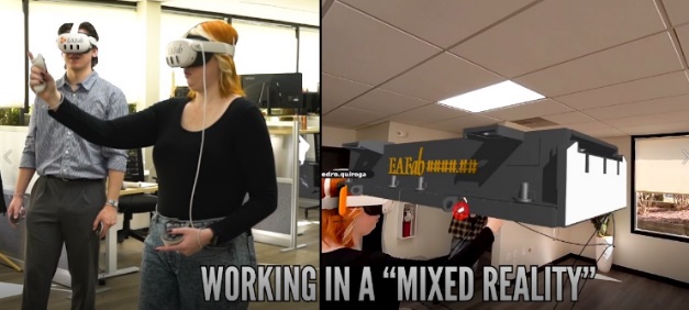 EAFab engineer working in a Virtual Reality environment. EAFab Corporation, North American Steel Industry Supplier, Meltshop equipment